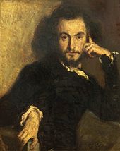Portrait of Baudelaire, painted in 1844 by Emile Deroy (1820–1846)