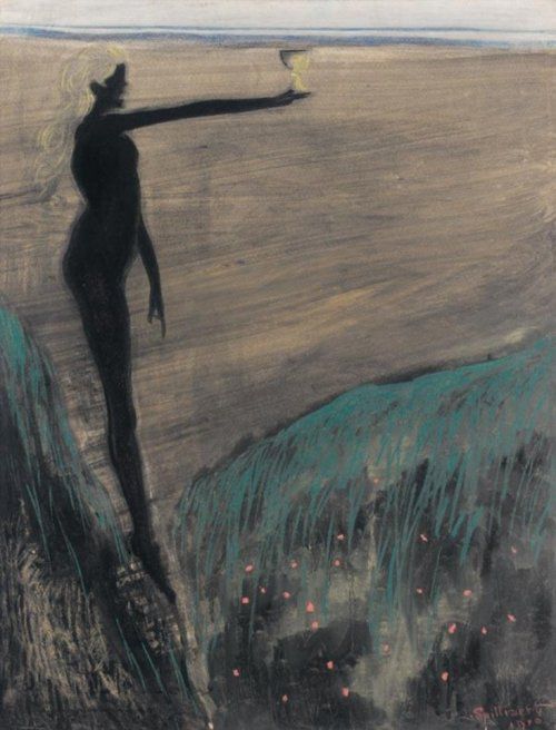 Léon Spilliaert - Femme nue tenant une coupe (c.1910)